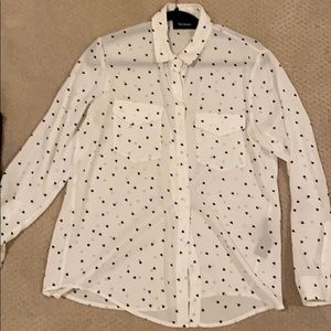 The Kooples Sheer Blouse with Hearts